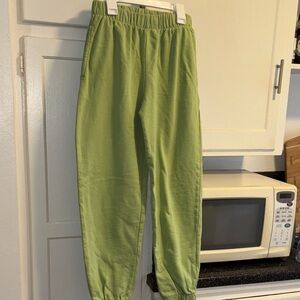 Brandy Melville neon green Jogger sweat Pants S